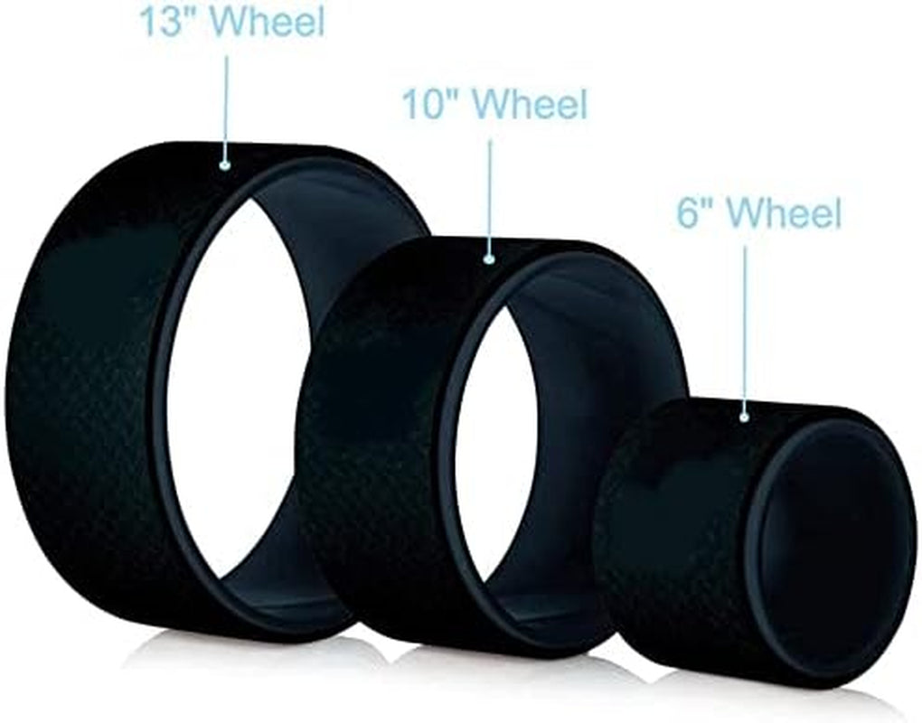 Yoga Wheel Back Roller Massager for Back Pain Stretching Yoga Balance Prop Wheels Poses Support for Fitness Gym Workout Exercise Training (Black)