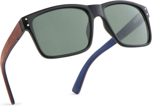 Wood Sunglasses for Men and Women Vintage Polarized Lenses Uv Protection Bamboo Wooden Sun Glasses