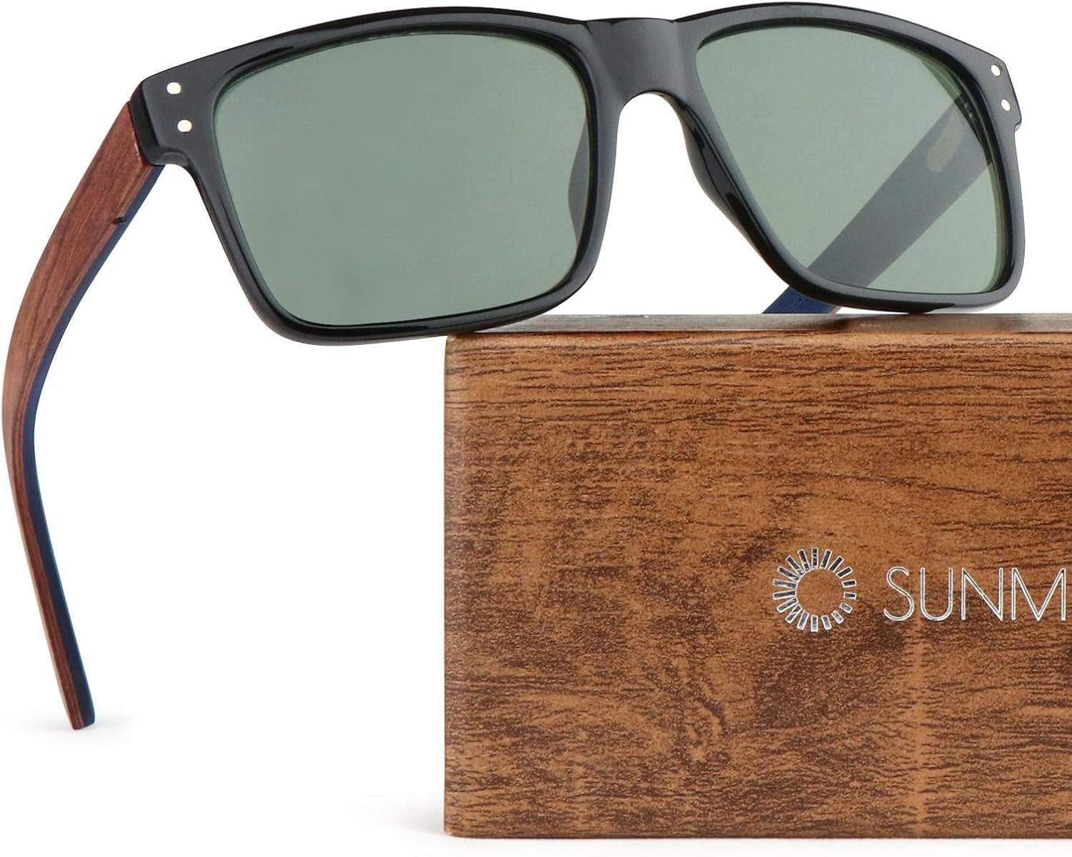 Wood Sunglasses for Men and Women Vintage Polarized Lenses Uv Protection Bamboo Wooden Sun Glasses